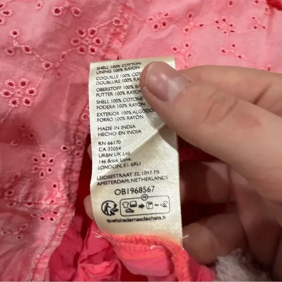 Free People Dress Pintuck Paradise Maxi Eyelet Halter in Pink Icing