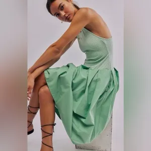 Free People Drops Of Venus Midi Dress Green Size XS New With Tags