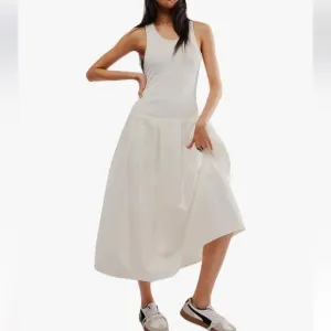 FREE PEOPLE Drops Of Venus Midi Dress in White Sz L Retail $148 NWOT