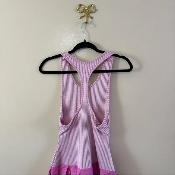 Free people Drops Of Venus Midi Dress Knit Bubble Skirt Magenta Pink Size Small