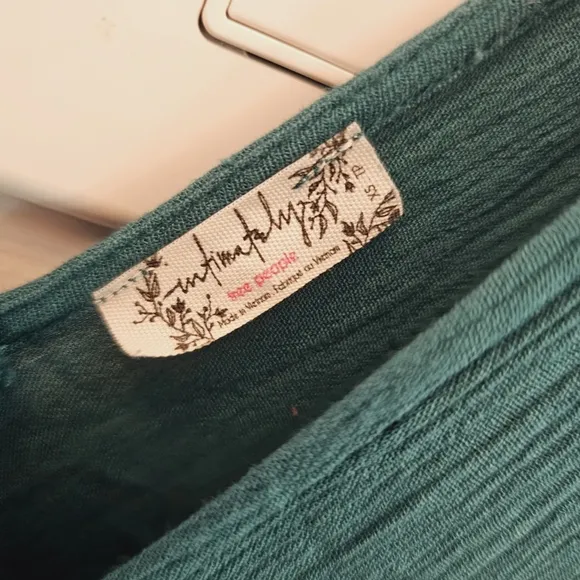 Free people emerald green lace handkerchief dress midi sz  XS
