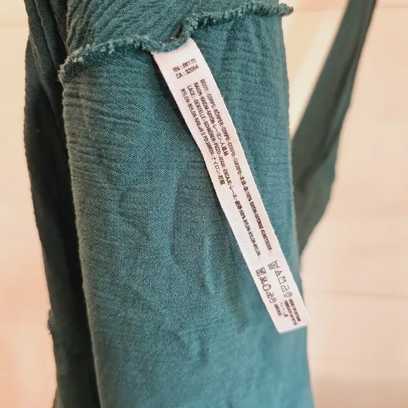 Free people emerald green lace handkerchief dress midi sz  XS