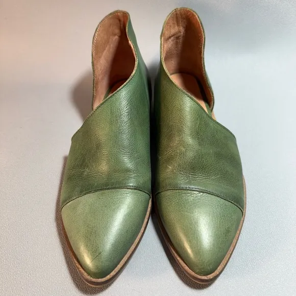 Free People Holly Green Royale Flats Leather Booties EU 37