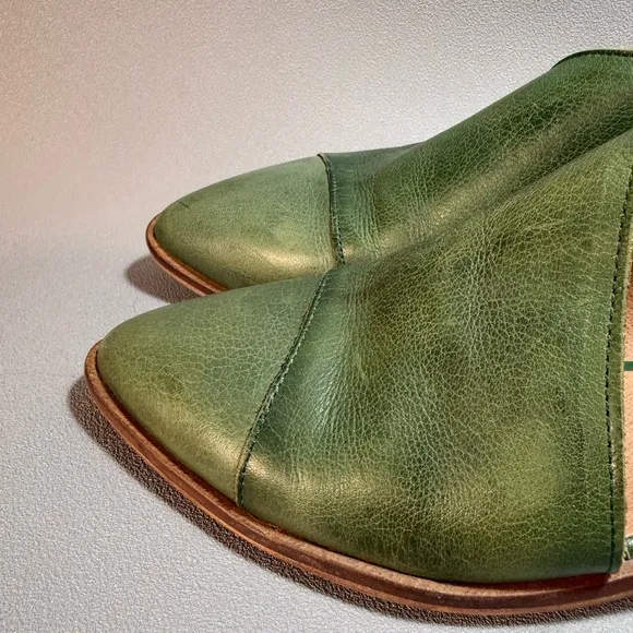 Free People Holly Green Royale Flats Leather Booties EU 37