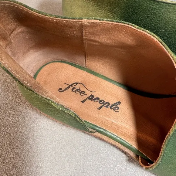 Free People Holly Green Royale Flats Leather Booties EU 37