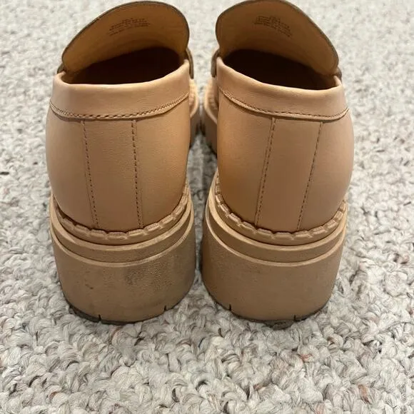 Free People Lyra Lug Sole Loafers Sz EU 38.5 US 8 Chunky Cantaloupe Pink