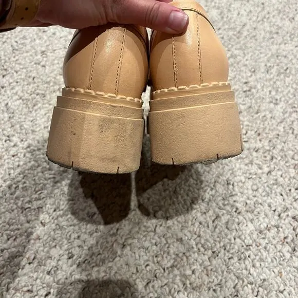 Free People Lyra Lug Sole Loafers Sz EU 38.5 US 8 Chunky Cantaloupe Pink