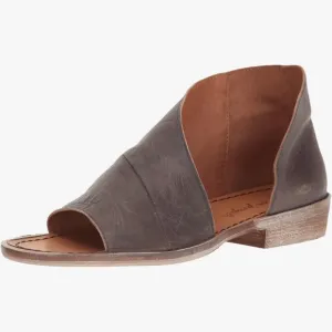 Free People Mont Blanc taupe Leather dark Gray Open Toe Sandals Flats Size 38
