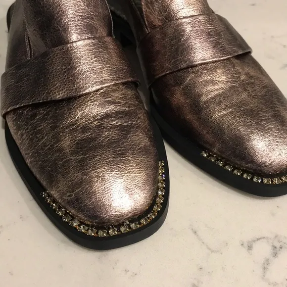 FREE PEOPLE Rose Gold Sling Back Flat Loafers Size 9