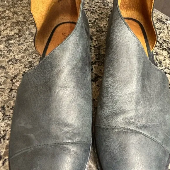 Free People Royale Black Leather Pointy Toe D’Orsay Flats Size 7 1/2