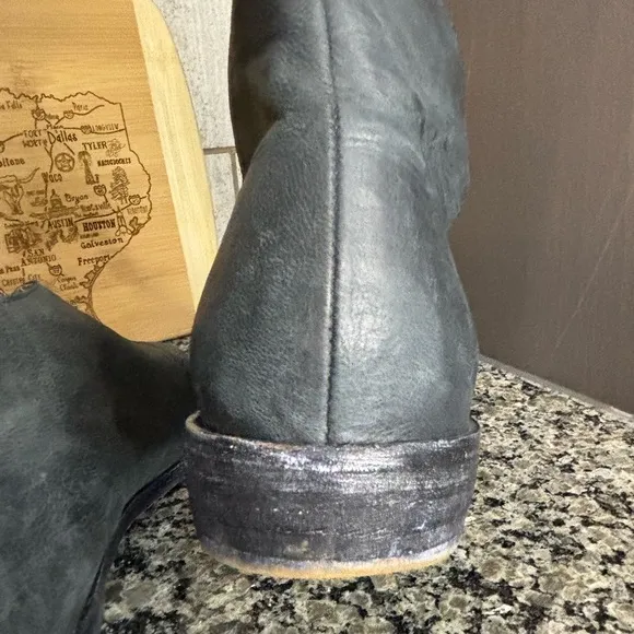 Free People Royale Black Leather Pointy Toe D’Orsay Flats Size 7 1/2