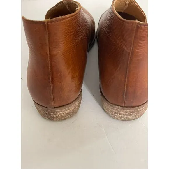 Free People Royale Booties 36 / 6 Brown Leather Cut Out Ankle Boots Flats Shoes