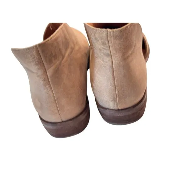 Free People Royale Flats Slip On Cut Out Leather Booties Women's Size 38 (US 8)