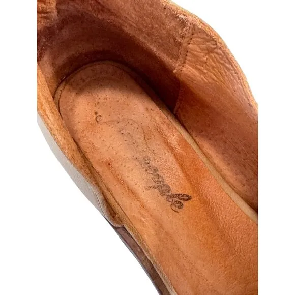 Free People Royale Flats Slip On Cut Out Leather Booties Women's Size 38 (US 8)