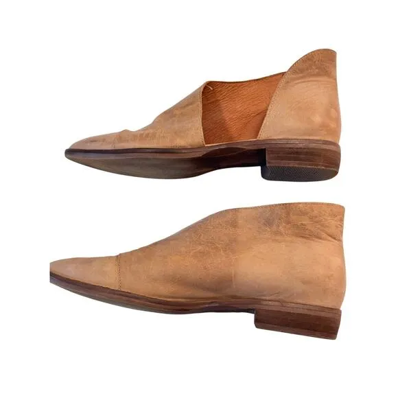 Free People Royale Flats Slip On Cut Out Leather Booties Women's Size 38 (US 8)