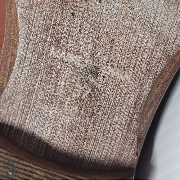 Free People‎ Royale Women's Flats Asymmetrical Tan Brown Leather  Size 37/7-7.5
