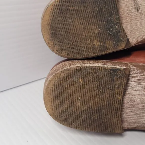 Free People‎ Royale Women's Flats Asymmetrical Tan Brown Leather  Size 37/7-7.5