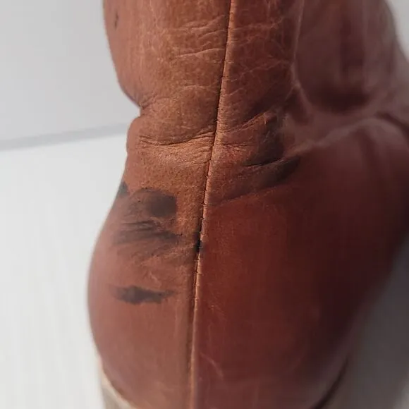 Free People‎ Royale Women's Flats Asymmetrical Tan Brown Leather  Size 37/7-7.5