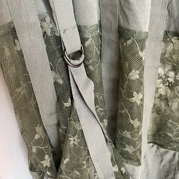 Free People She is Love Olive Green Lace Maxi Skirt Medium