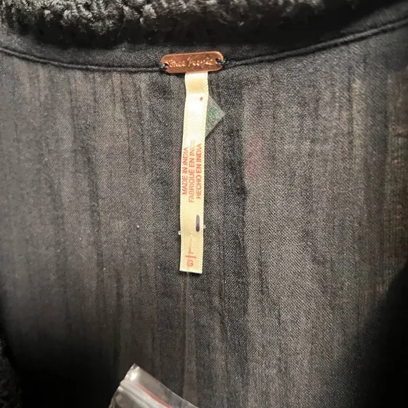 Free People Victorian Mini Dress in Black NWOT