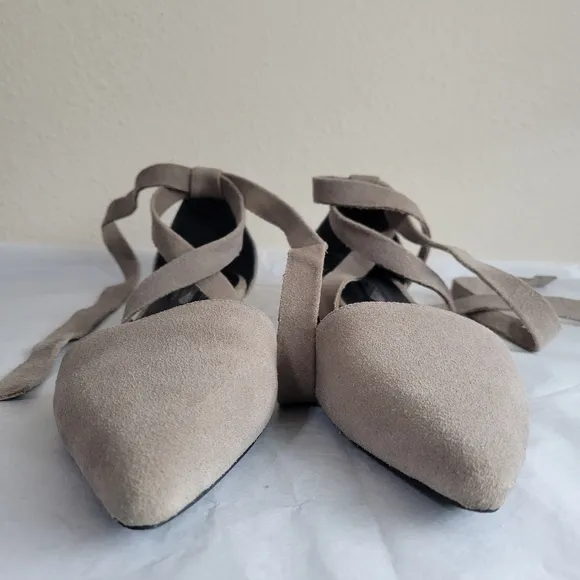 Free People x Jeffrey Campbell Pointed Toe Ankle Tie Flats Summer Sandals 6.5