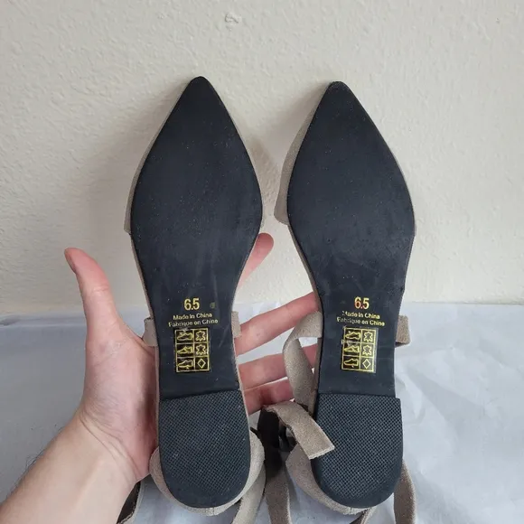 Free People x Jeffrey Campbell Pointed Toe Ankle Tie Flats Summer Sandals 6.5