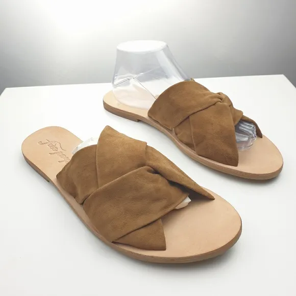 Free PeopleRio Vista slip-on sandals tan suede leather open toe flats EU41