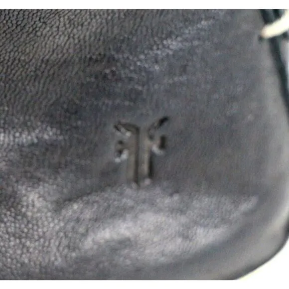 Frye BLACK REAL LEATHER ELASTIC SIDE ROUND TOE COMFORT LOAFER FLATS SHOES Sz8.5M