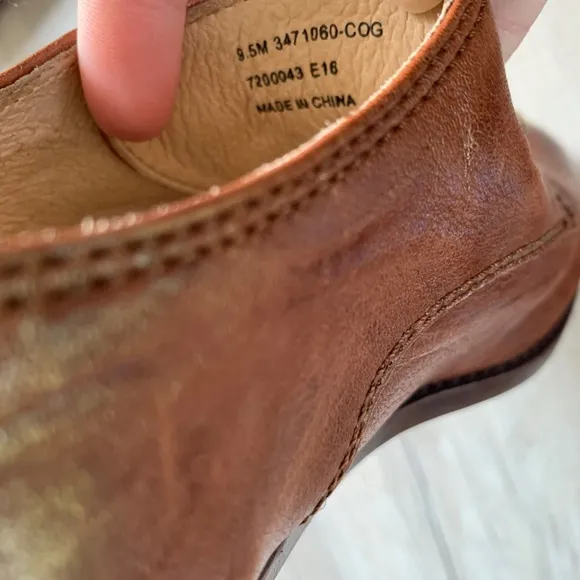 Frye Cognac Leather Lace Up Oxfords