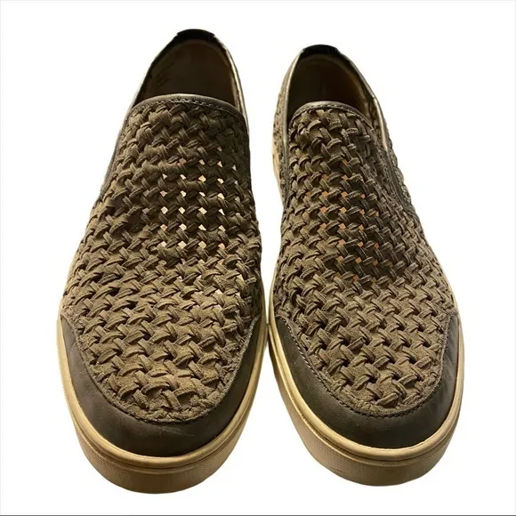 FRYE Gemma Open Weave Loafers Gray suede leather Size 11 EUC