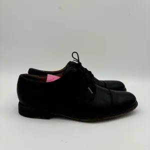 Frye Men’s 8 Black Leather Harvey Cap Toe Lace Up Oxford Loafers