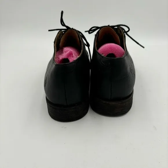 Frye Men’s 8 Black Leather Harvey Cap Toe Lace Up Oxford Loafers