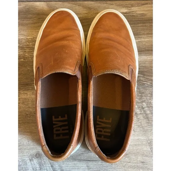 Frye Mens Leather Loafers Size 11 Cognac