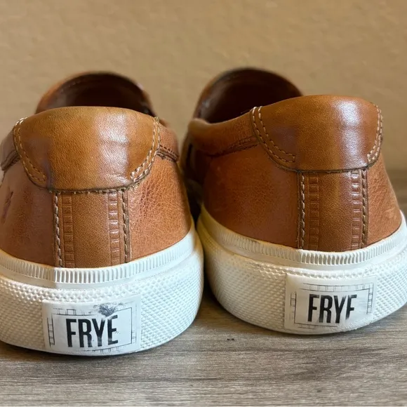 Frye Mens Leather Loafers Size 11 Cognac