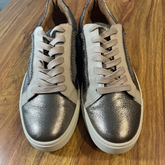 FRYE Metallic Leather &amp; Suede Sneakers – Studded Low Top – Size 9