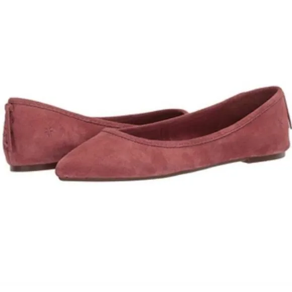 Frye Regina Ballet Flat Rosewood Suede Size 7 M