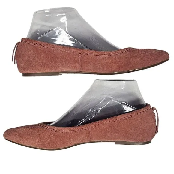 Frye Regina Ballet Flat Rosewood Suede Size 7 M