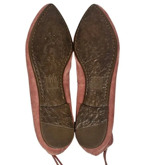 Frye Regina Ballet Flat Rosewood Suede Size 7 M