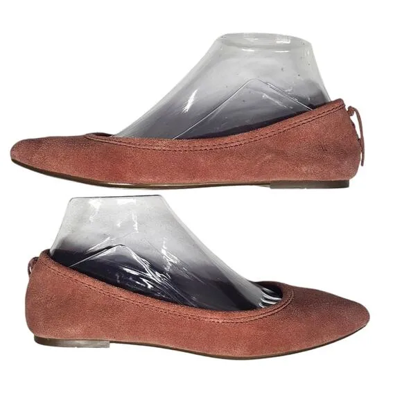 Frye Regina Ballet Flat Rosewood Suede Size 7 M