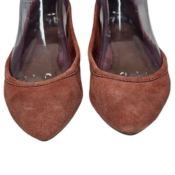 Frye Regina Ballet Flat Rosewood Suede Size 7 M