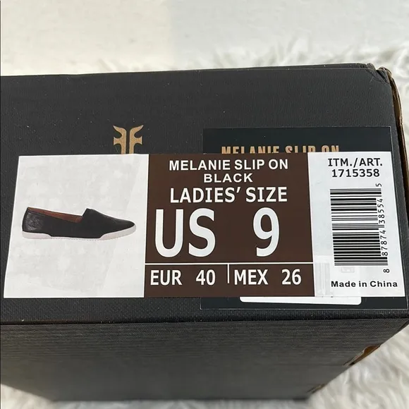 FRYE Women's Melanie Slip On Leather Sneakers Black Size 9 NEW