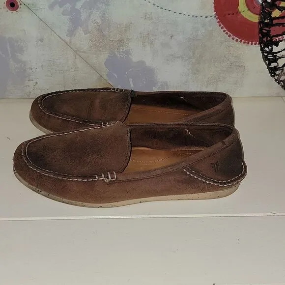 Frye Mason Venetian Elk Slip On Leather Loafers Mens Size 10