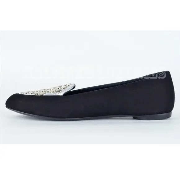 GIUSEPPE ZANOTTI SHOES STUDDED BLACK SUEDE LEATHER FLATS