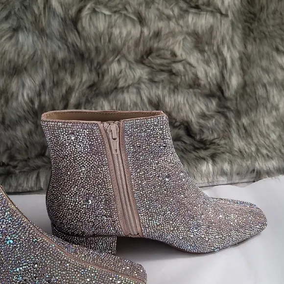 Glamorous Betsey Johnson Cady Rhinestone Girls  Ankle Boots