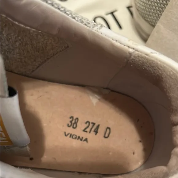 Golden Goose Superstar sneakers  cream with black star with mesh detail.