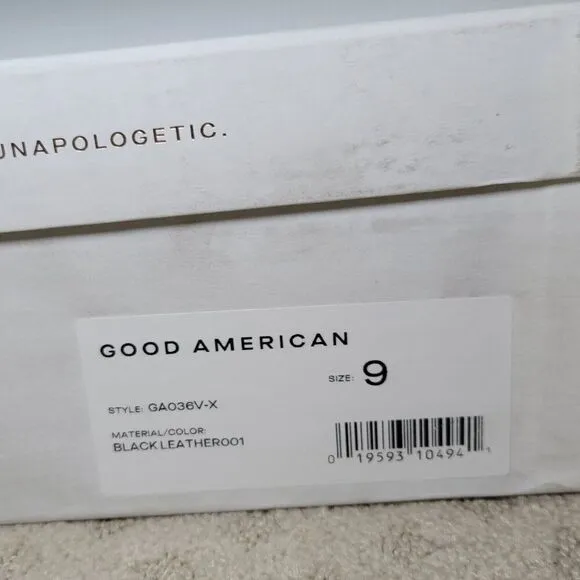 Good American Pull On‎ Combat Boots Chelsea Lug Sole Bootie - Black, Size 9