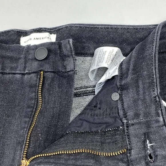 Good American Women's Good Legs Straight Jeans Black Size 8/29 Mid Rise