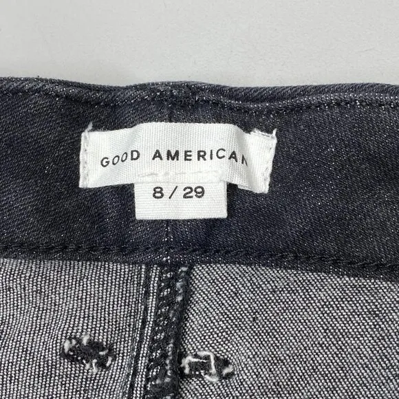 Good American Women's Good Legs Straight Jeans Black Size 8/29 Mid Rise