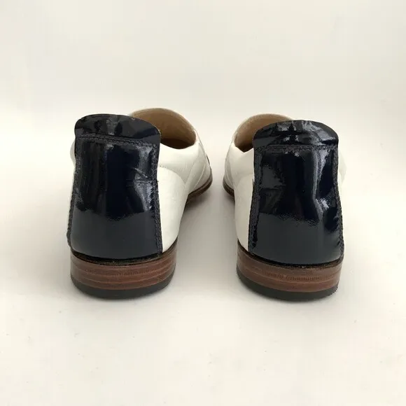 Gravati Loafers Size 6.5M White Blue All Leather Hand Made Cap-toe Italy