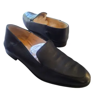 Gravatti Black Loafer Flat Slip-on Quiet Luxury Leather Made in Italy  Soft 6